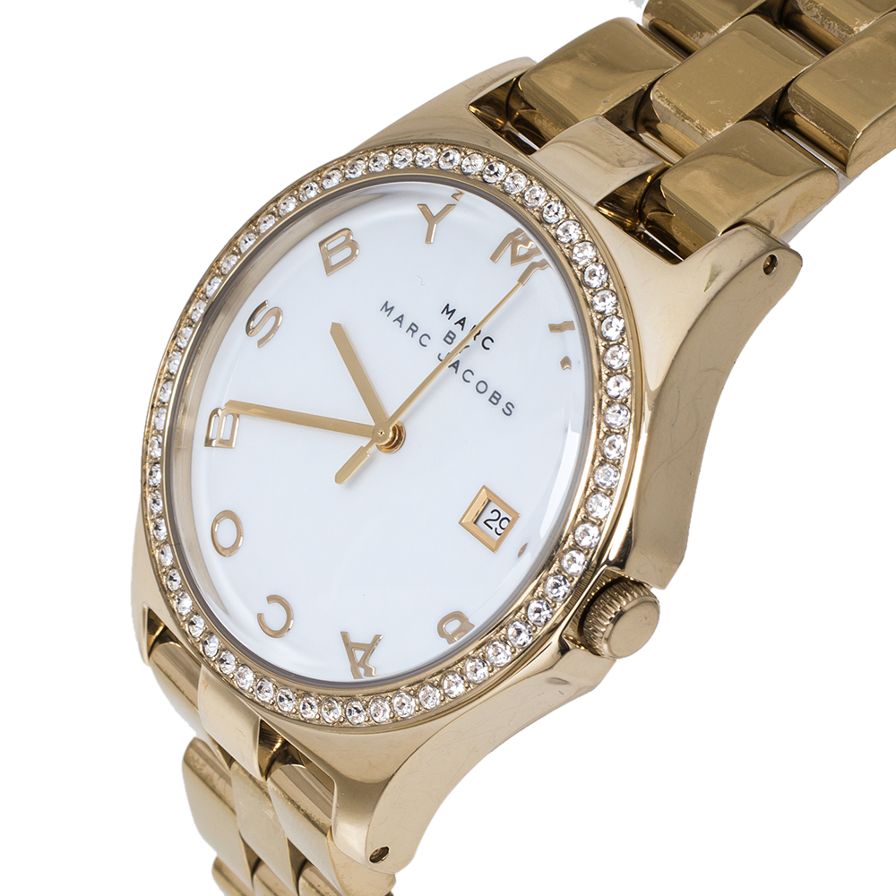 

Marc by Marc Jacobs White Gold PVD Coated Stainless Steel MBM3315 Henry Women's Wristwatch