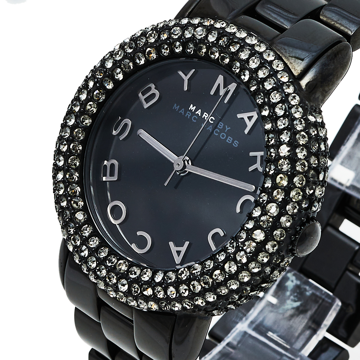 

Marc By Marc Jacobs Black PVD Coated Stainless Steel Crystal Pave MBM3193 Women's Wristwatch