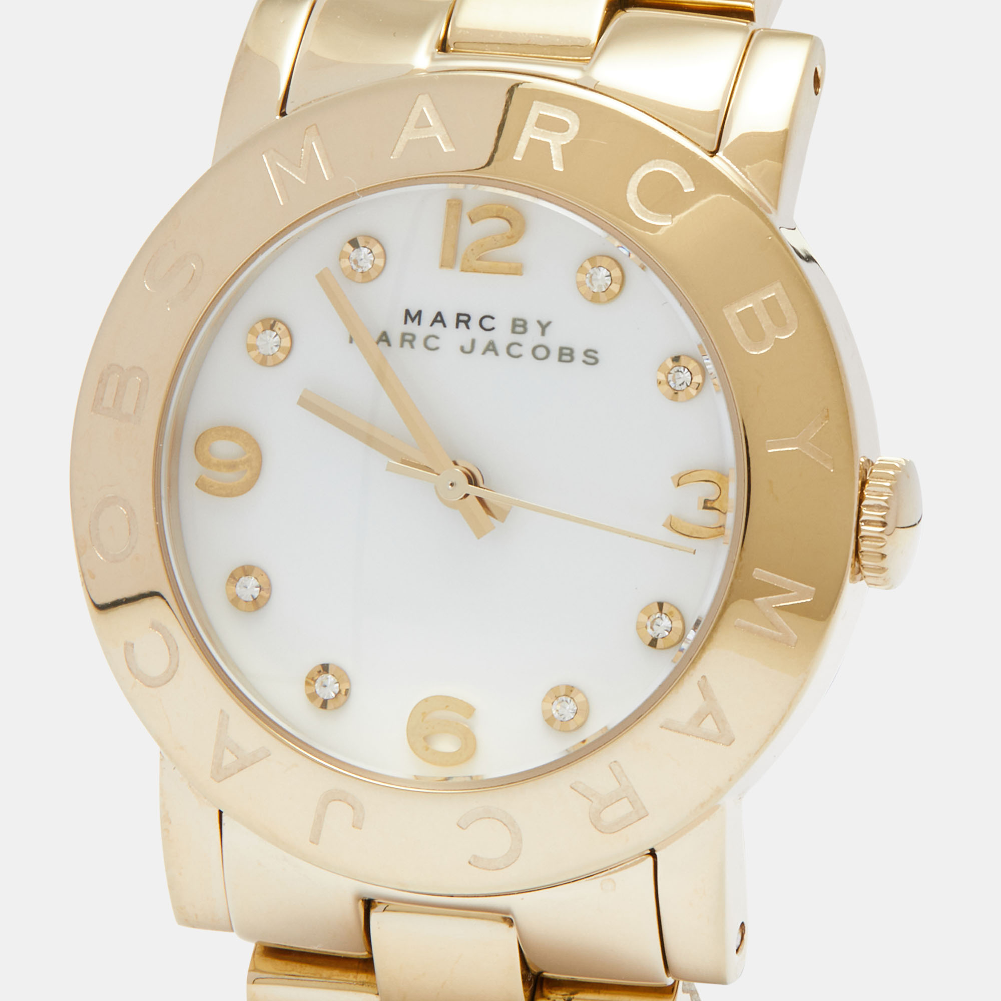 

Marc by Marc Jacobs White Yellow Gold Plated Stainless Steel Amy MBM3056 Women's Wristwatch