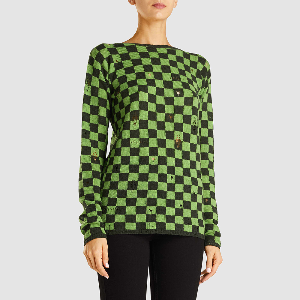 

Marc Jacobs Green Check Long Sleeve Grunge Jumper