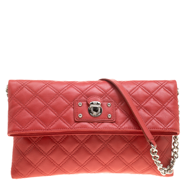 Pre Owned Marc Jacobs Red Quilted Leather Shoulder Bag