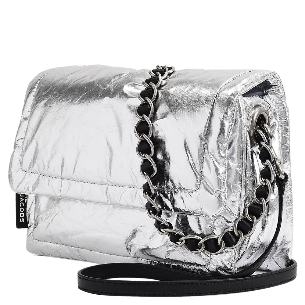 

Marc Jacobs Metallic Silver Leather The Pillow Bag