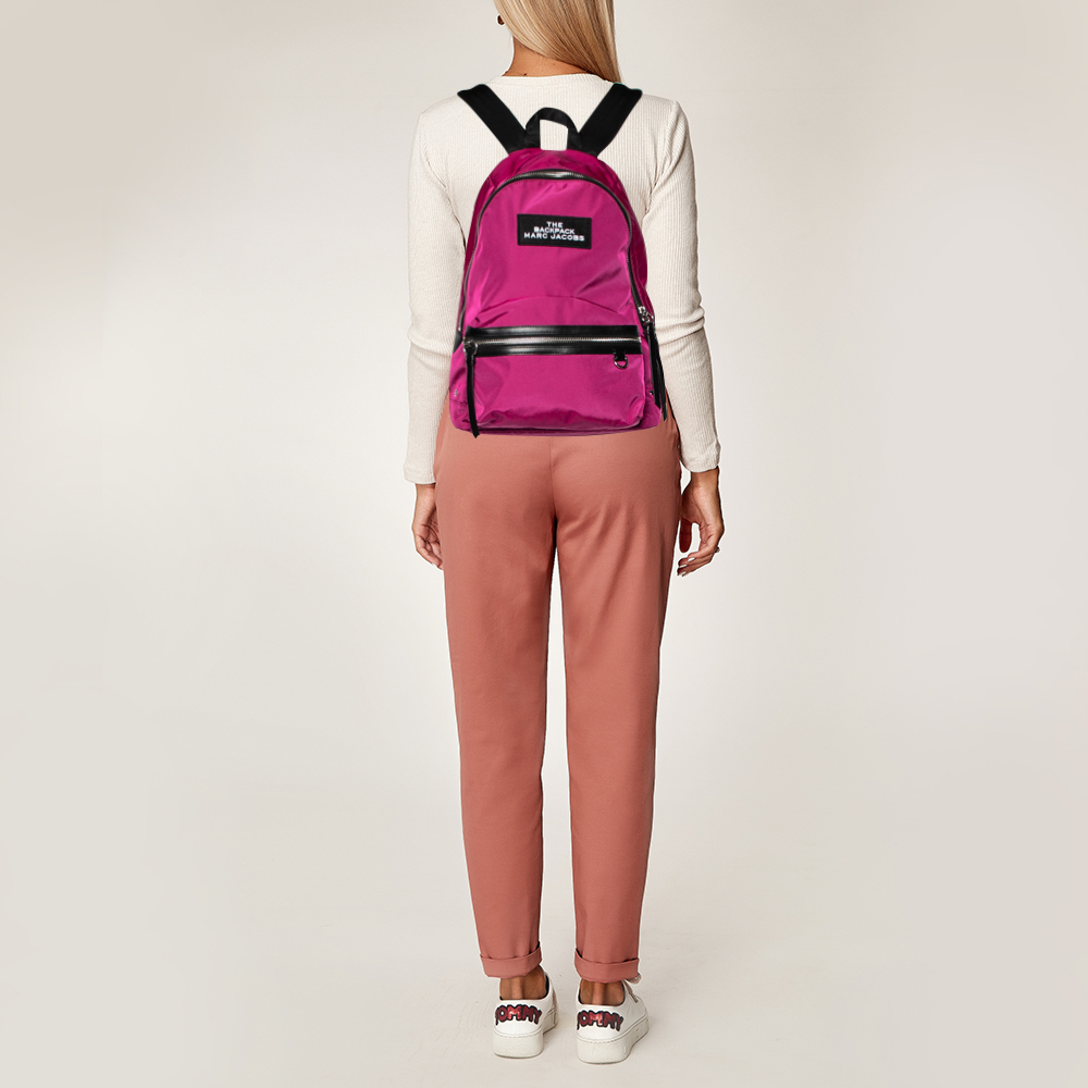 

Marc Jacobs Pink/Black Nylon And Leather Medium Backpack