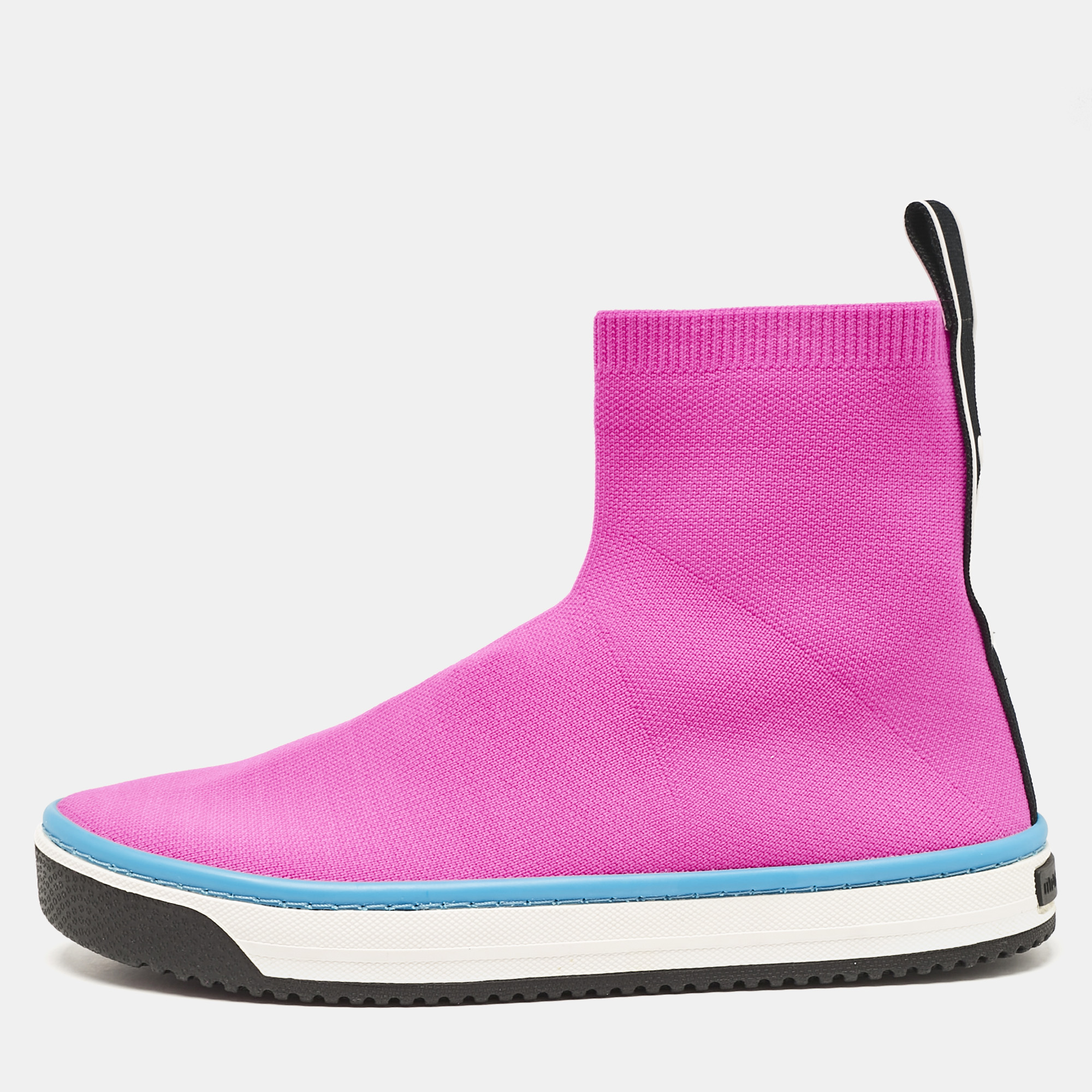 

Marc Jacobs Neon Pink Stretch Fabric Dart Socks Slip On Sneakers Size