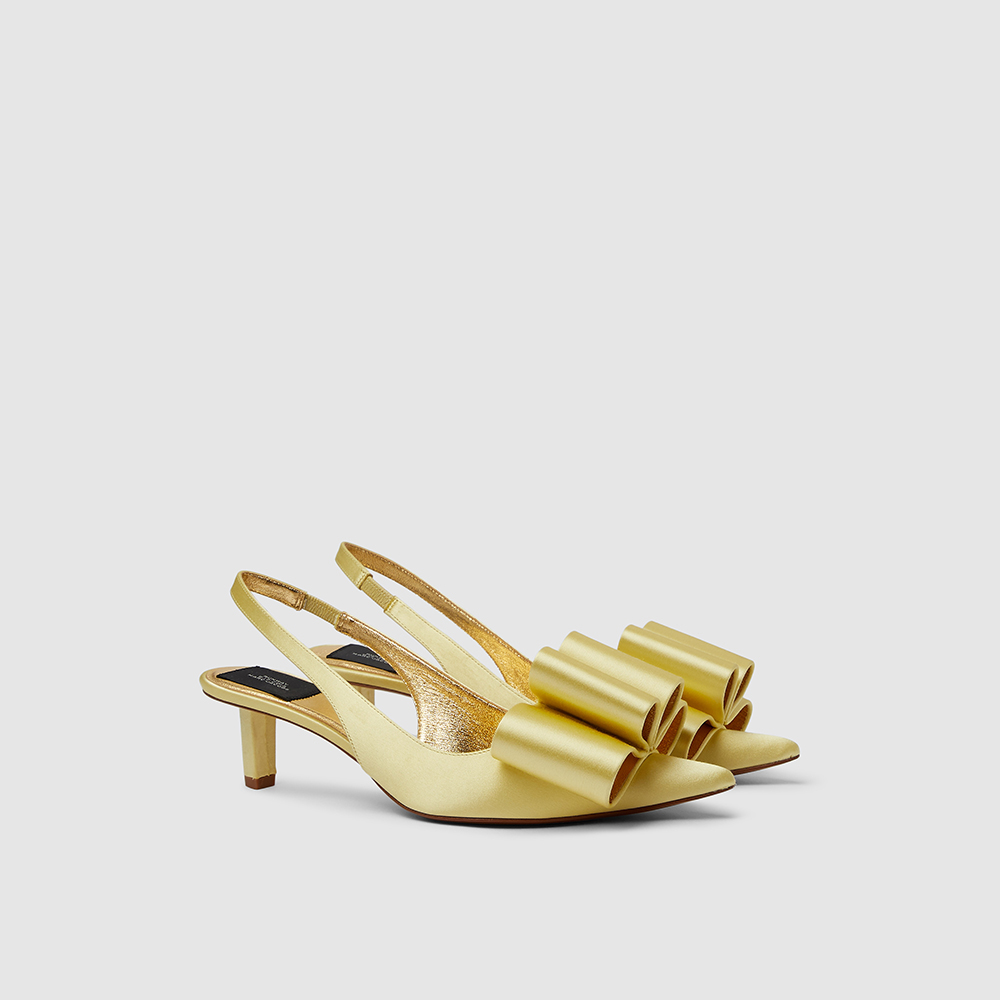 

Marc Jacobs Yellow Slingback Satin Bow Pumps IT