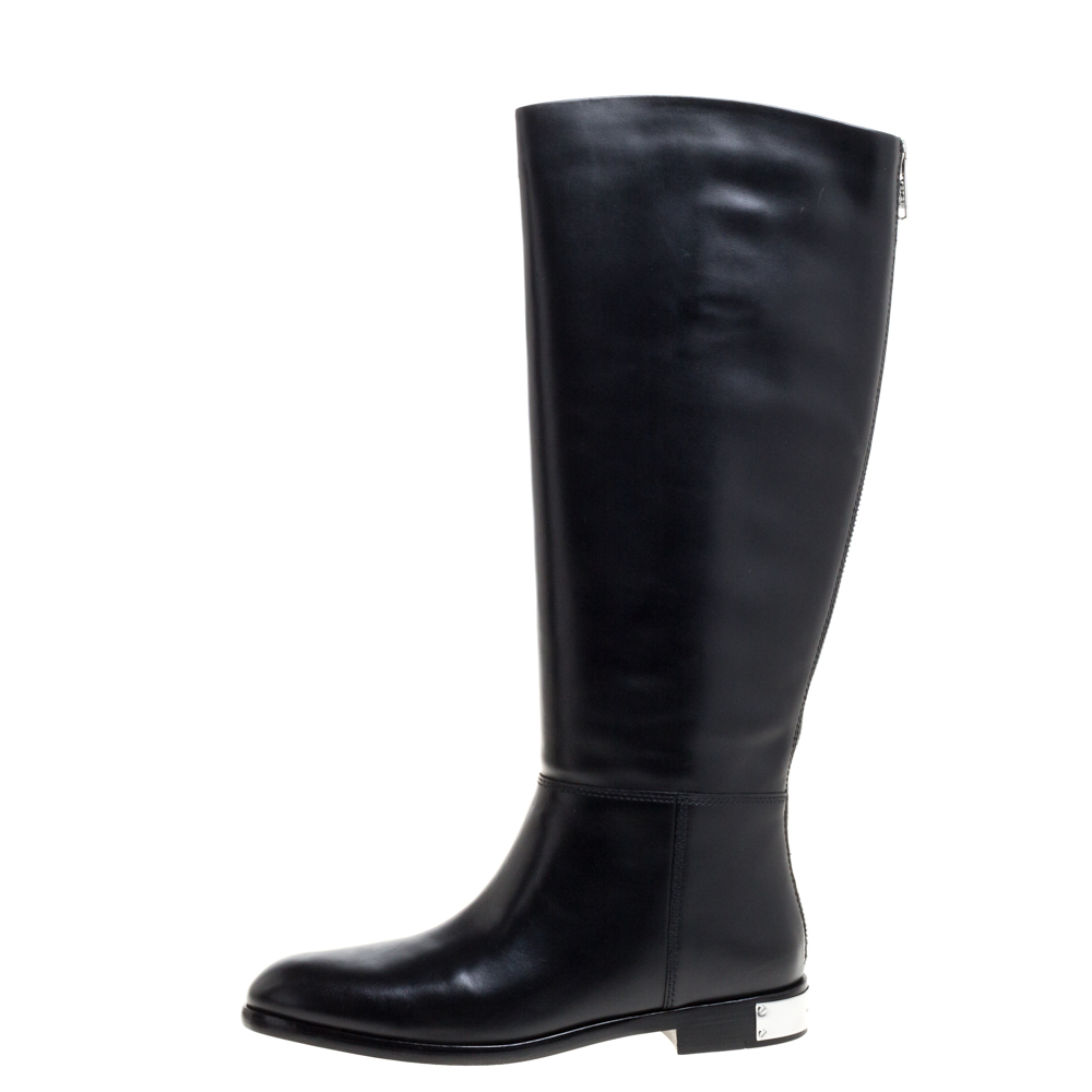 

Marc By Marc Jacobs Black Leather Kip Knee Length Boots Size