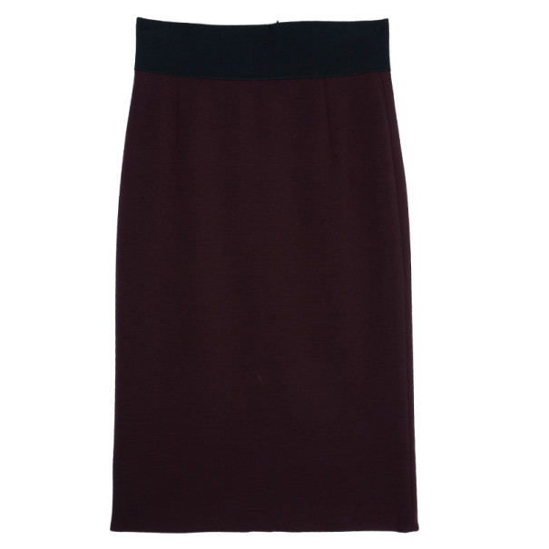 Pre Owned Marc Jacobs Burgundy High Waist Wool Skirt S