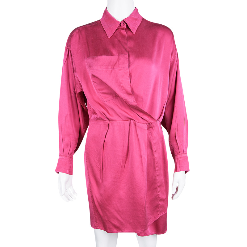 

Marc Jacobs Pink Silk Collared Wrap Dress