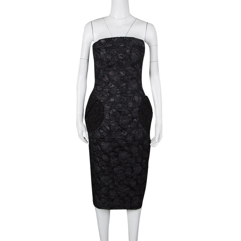 

Marc Jacobs Black Polka Dot Lace Pocket Detail Strapless Dress