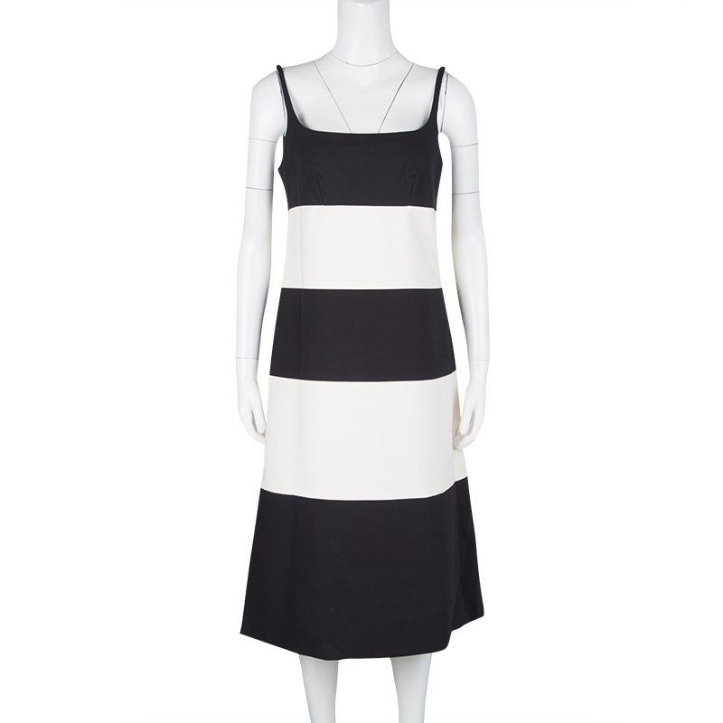 

Marc Jacobs Monochrome Colorblock Cotton Mohair Blend Sleeveless Dress, Black
