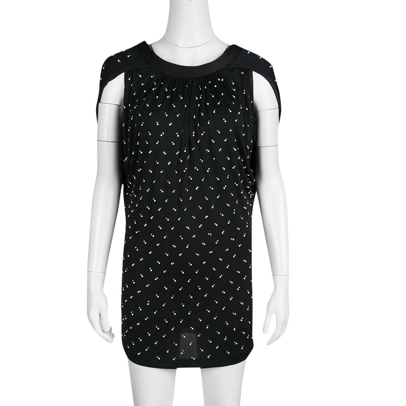 

Marc Jacobs Black Embellished Knit Tie Detail Tunic