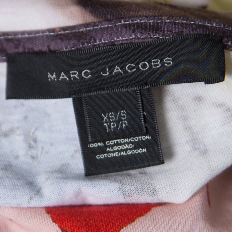 Marc Jacobs Multicolor Embellished Eye Detail Pop Art Face Printed Cotton T- Shirt Xs/s