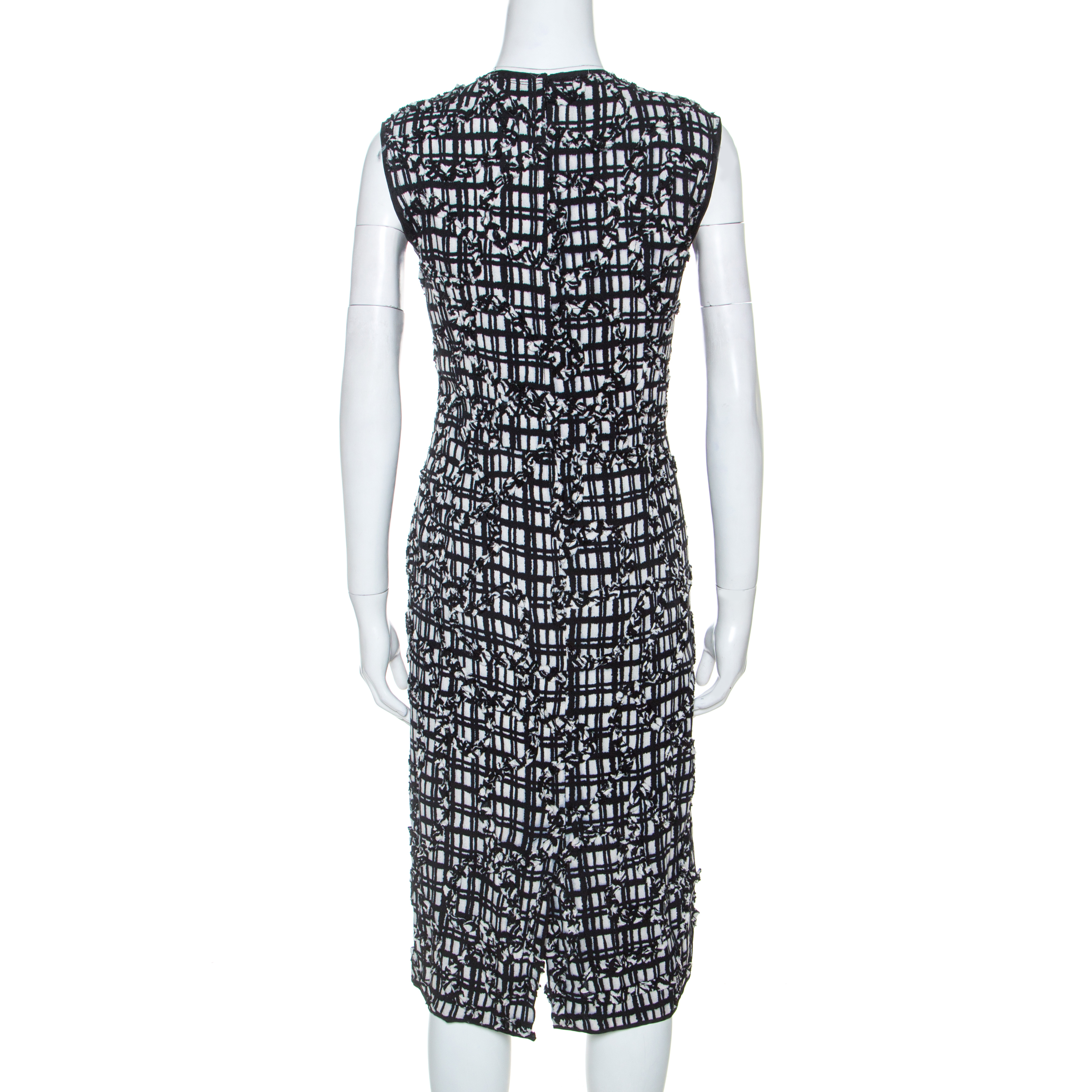 Marc Jacobs Monchrome Printed Midi Dress M In Black