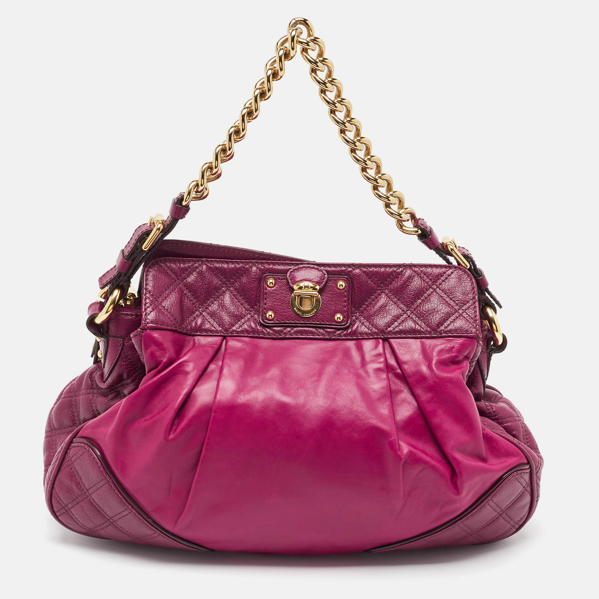 

Marc Jacobs Fuchsia Quilted Leather Chain Shoulder Bag, Pink