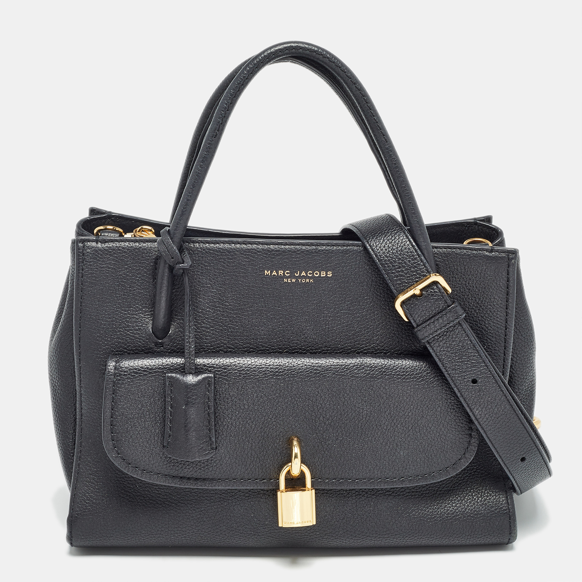 

Marc Jacobs Black Leather Lock That Tote