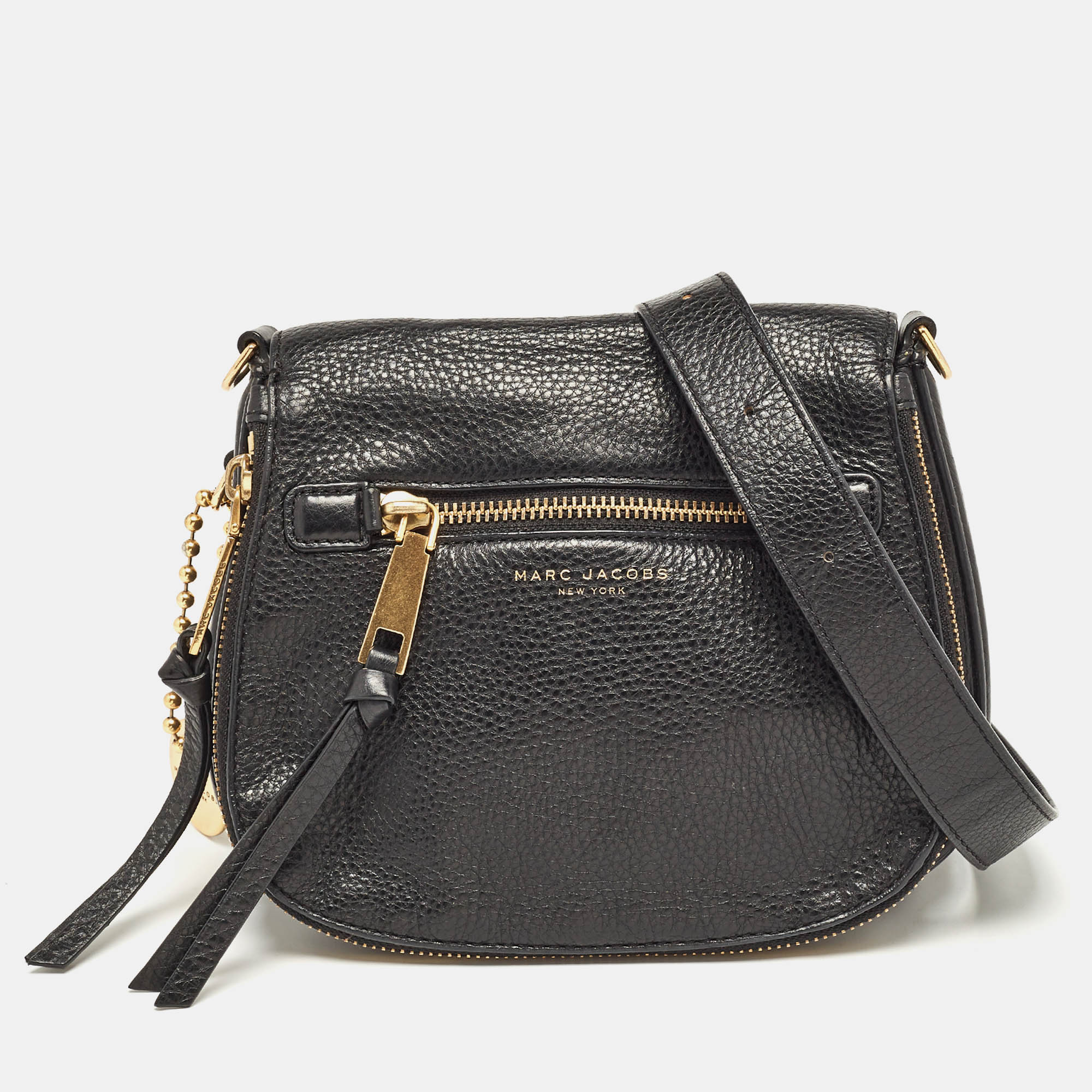 

Marc Jacobs Black Leather Recruit Nomad Saddle Shoulder Bag