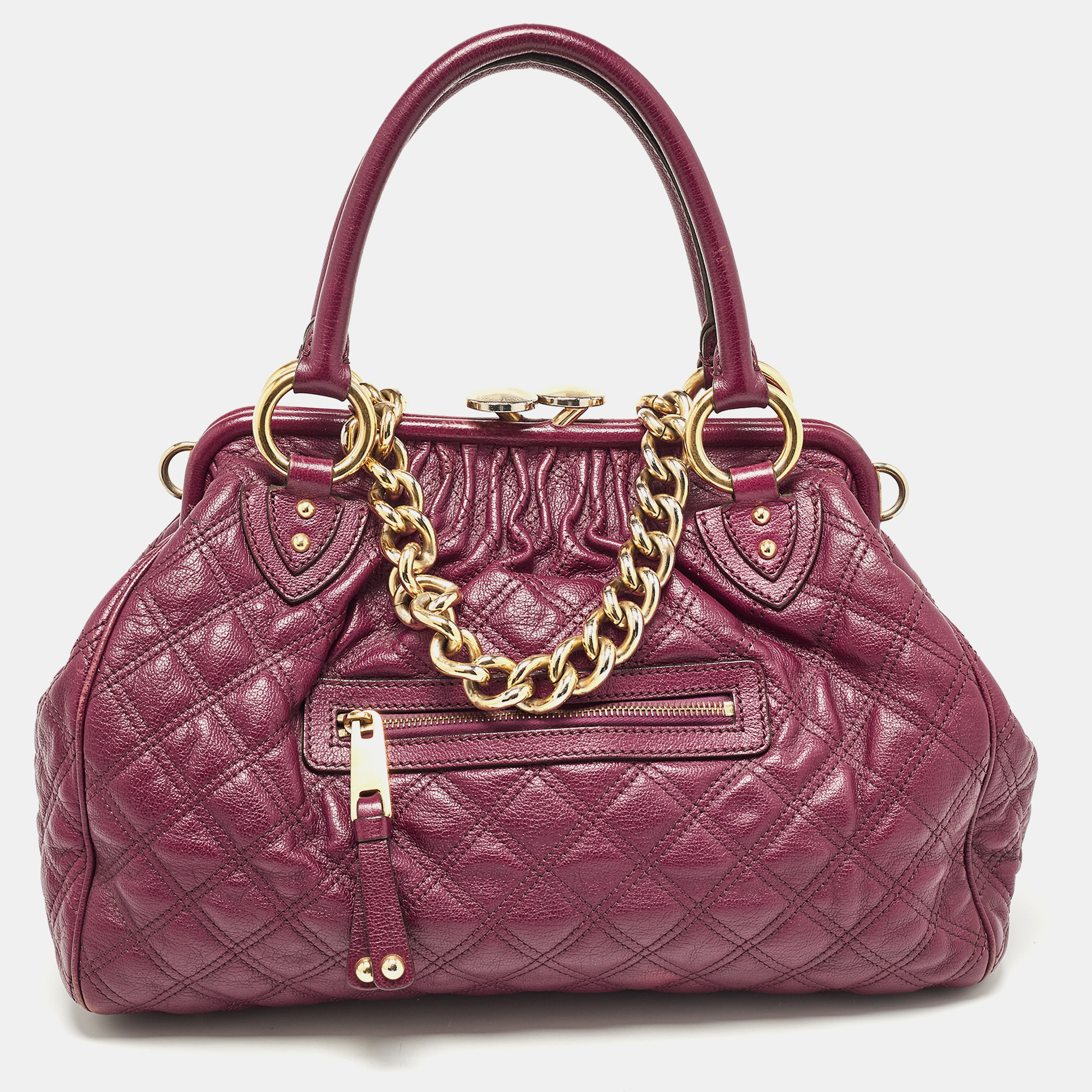 

Marc Jacobs Purple Quilted Leather Stam Satchel