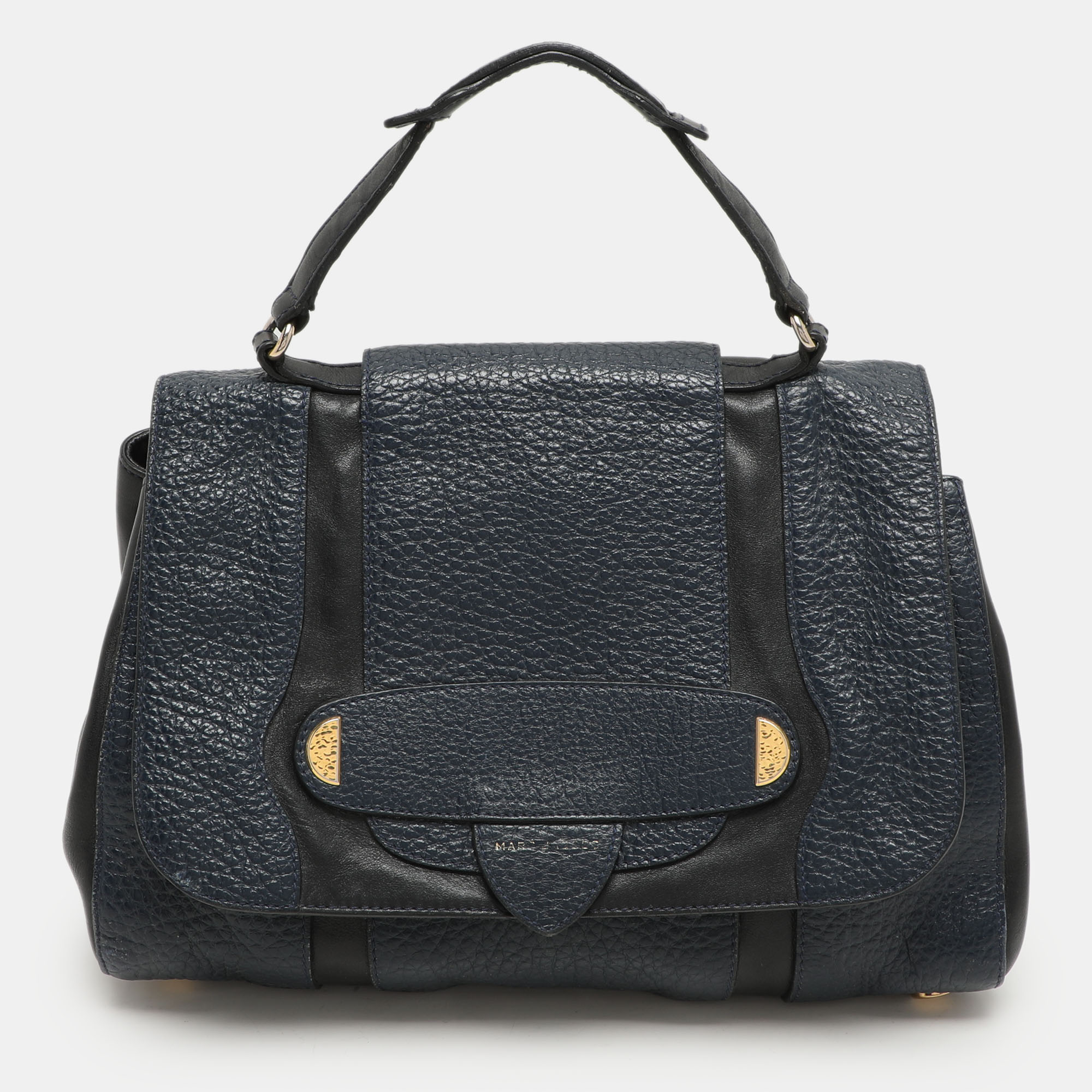 

Marc Jacobs Navy Blue/Black Leather Thompson Top Handle Bag