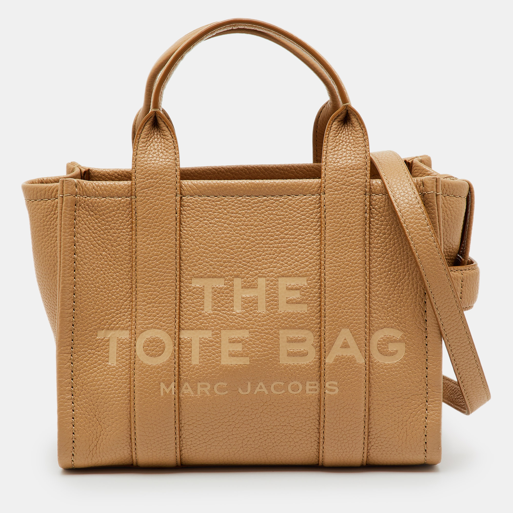Pre-owned Marc Jacobs Beige Leather Small The Tote In Sand