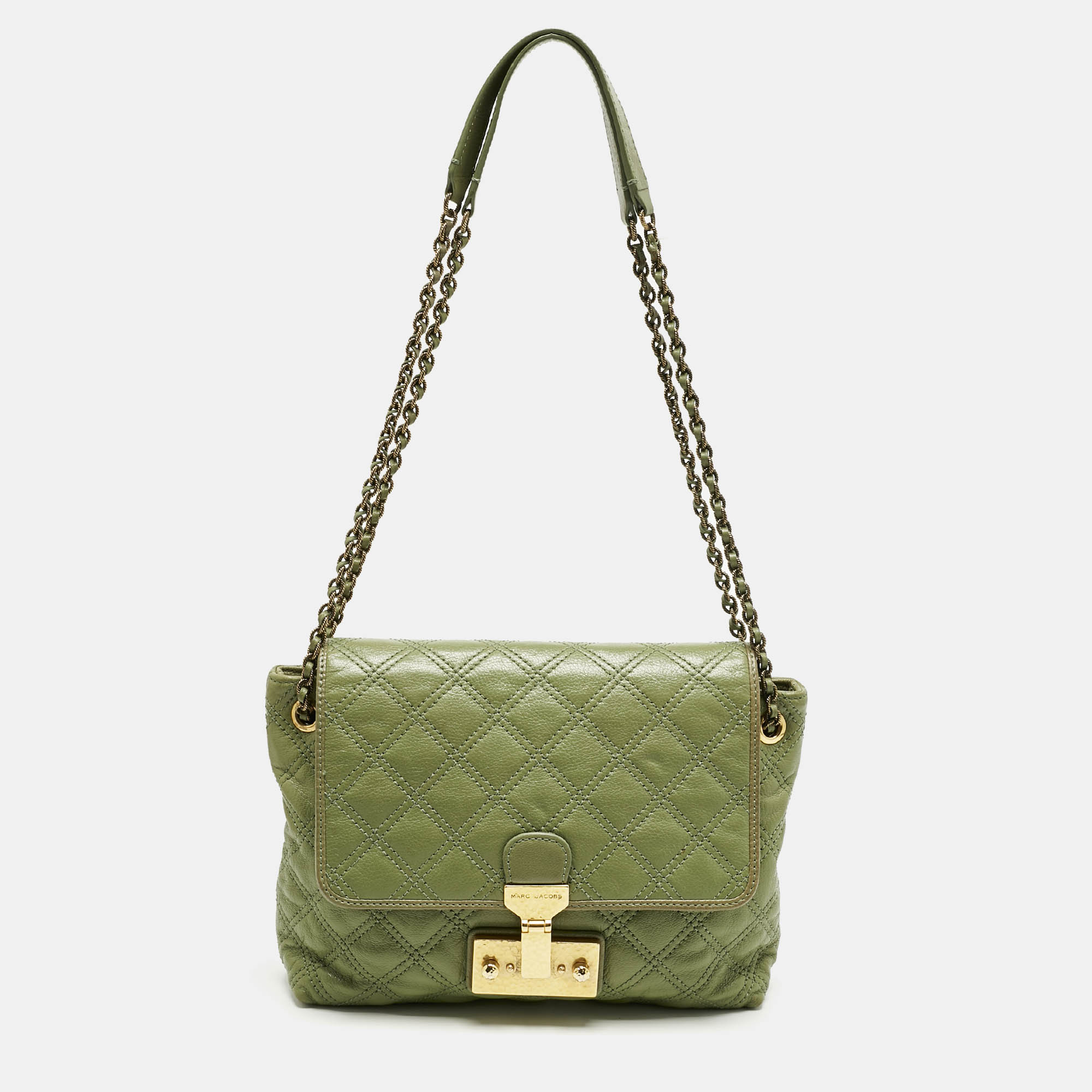 

Marc Jacobs Green Quilted Leather Large Baroque Single Shoulder Bag