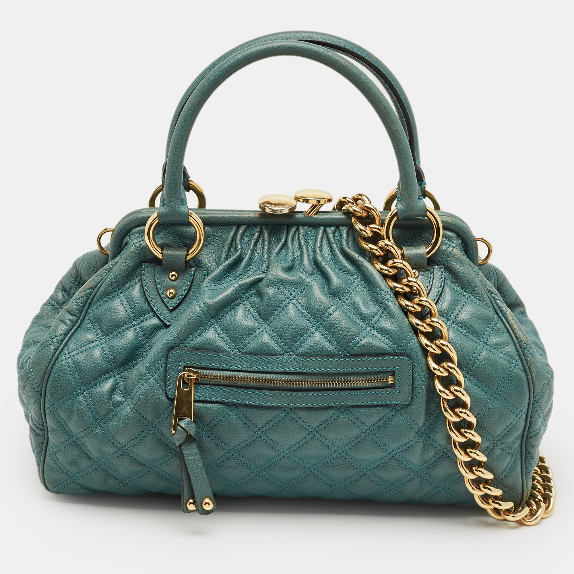 

Marc Jacobs Gren Quilted Leather Stam Satchel, Green