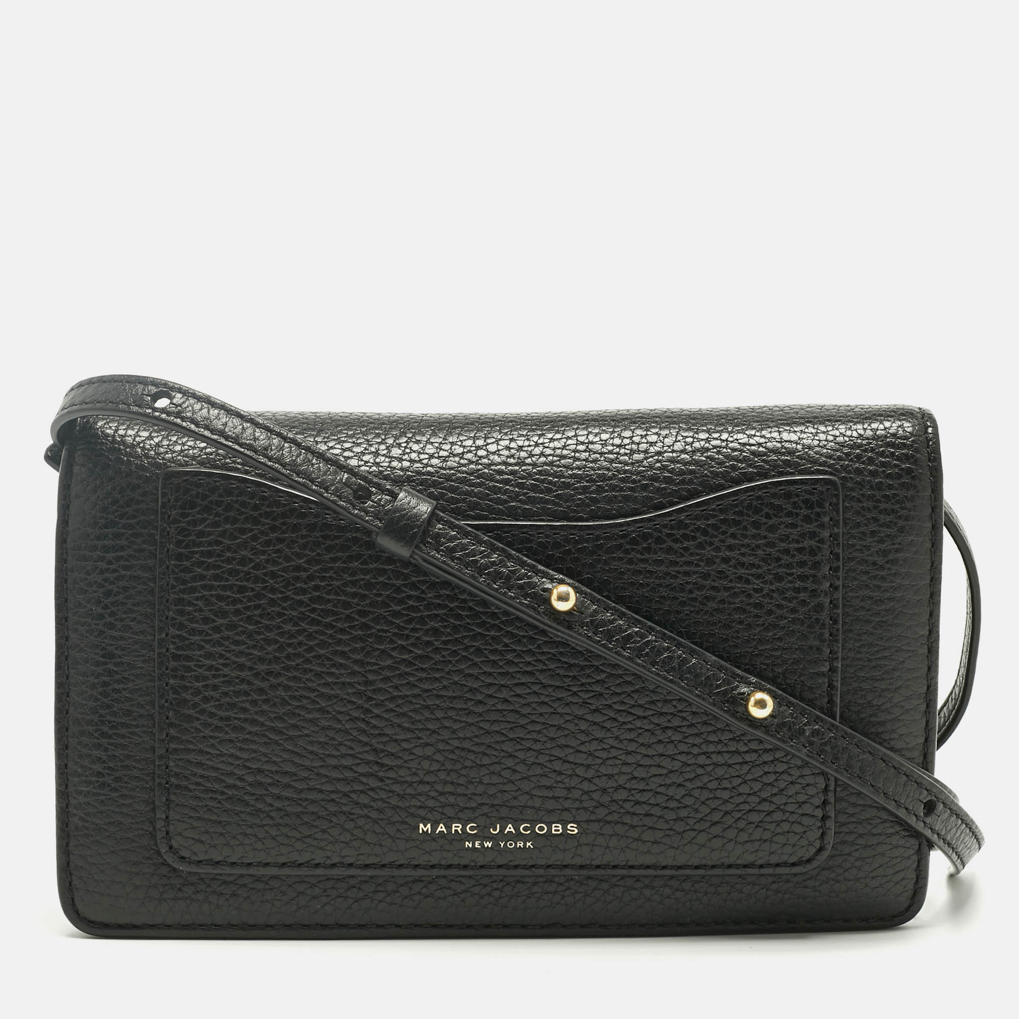 Pre-owned Marc Jacobs Black Leather Flap Crossbody Bag