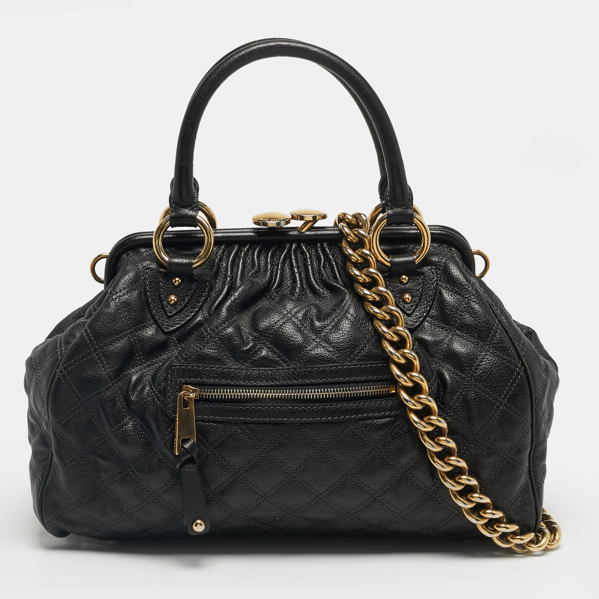 

Marc Jacobs Black Quilted Leather Stam Satchel