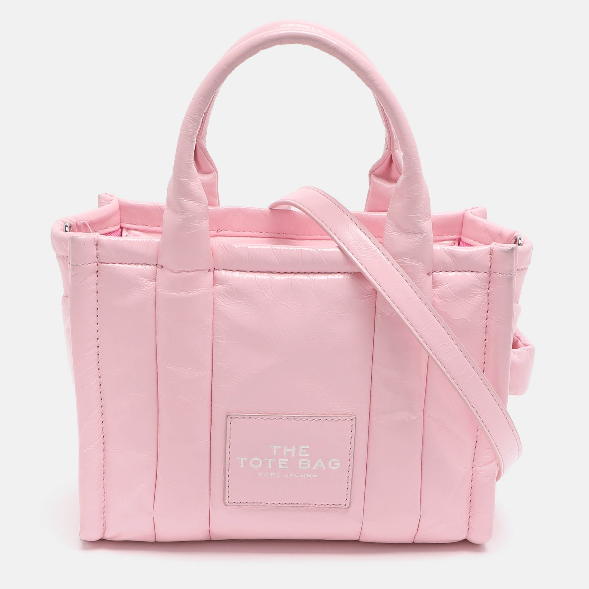 

Marc Jacobs The Tote  Pink Shiny Crinkle Leather Tote