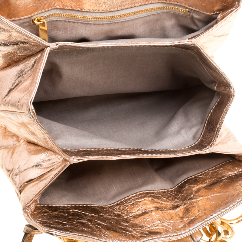 Marc Jacobs Rose Gold Quilted Leather Shoulder Bag