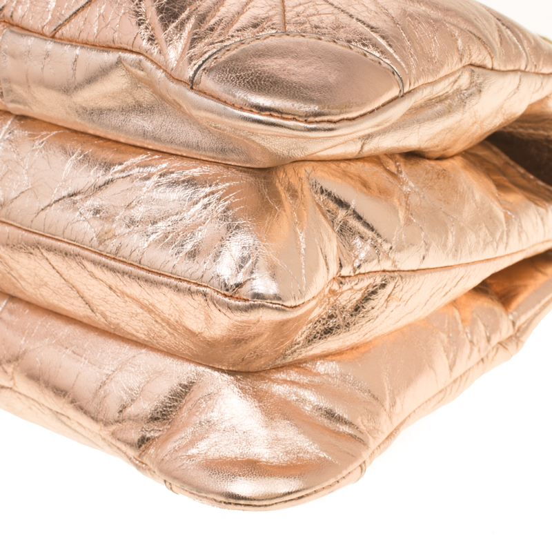 Marc Jacobs Rose Gold Quilted Leather Shoulder Bag