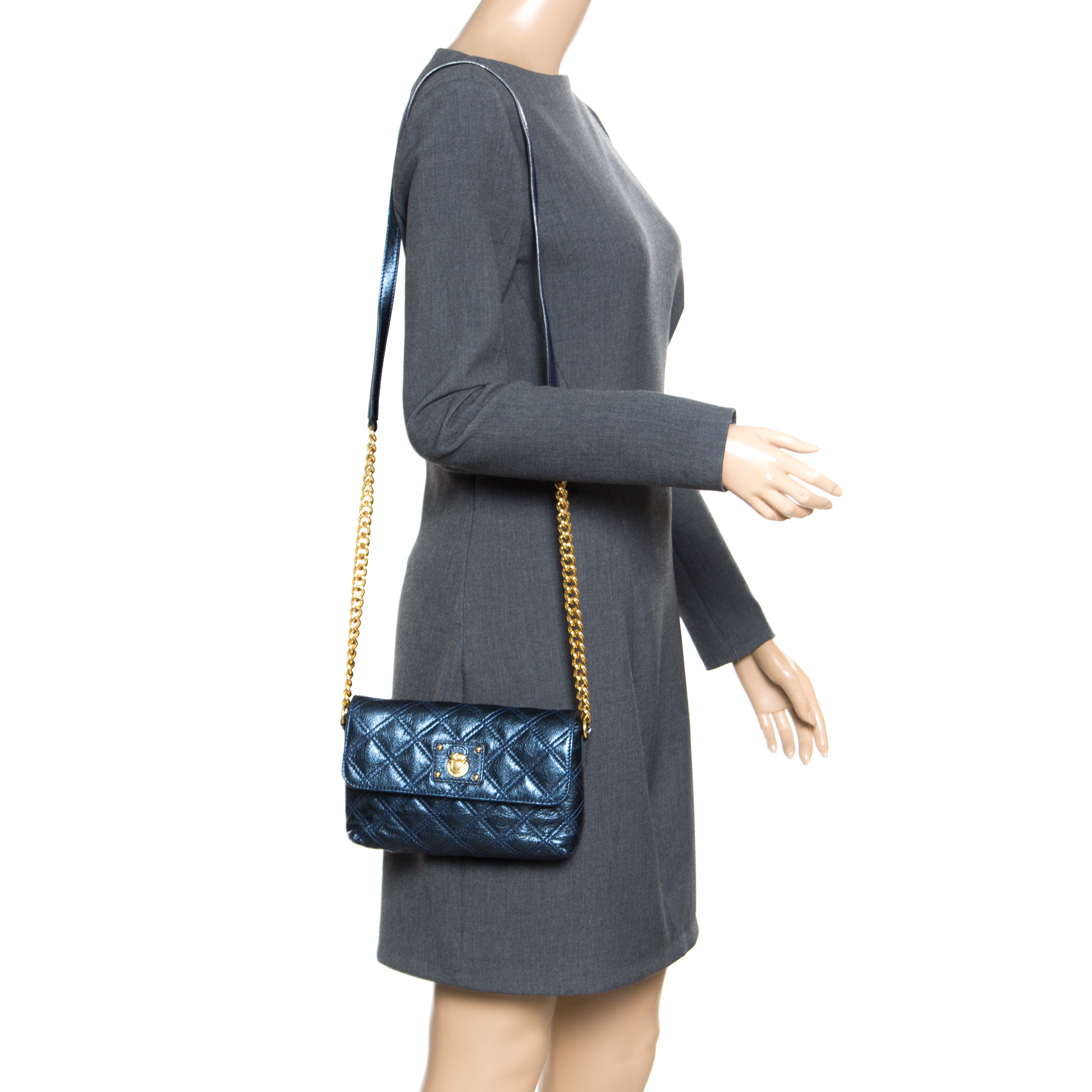 

Marc Jacobs Blue Quilted Leather Day To Night Single Crossbody Bag