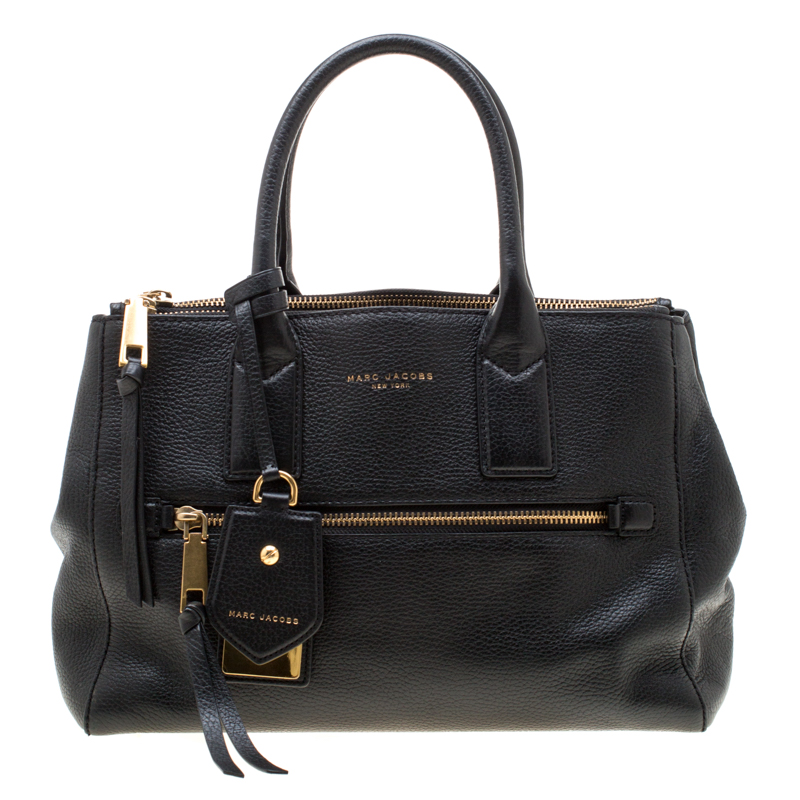 Marc Jacobs Black Leather Recruit East West Tote