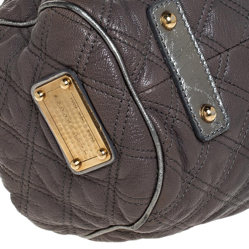 Pre-owned Marc Jacobs Grey/silver Quilted Leather Stam Shoulder Bag