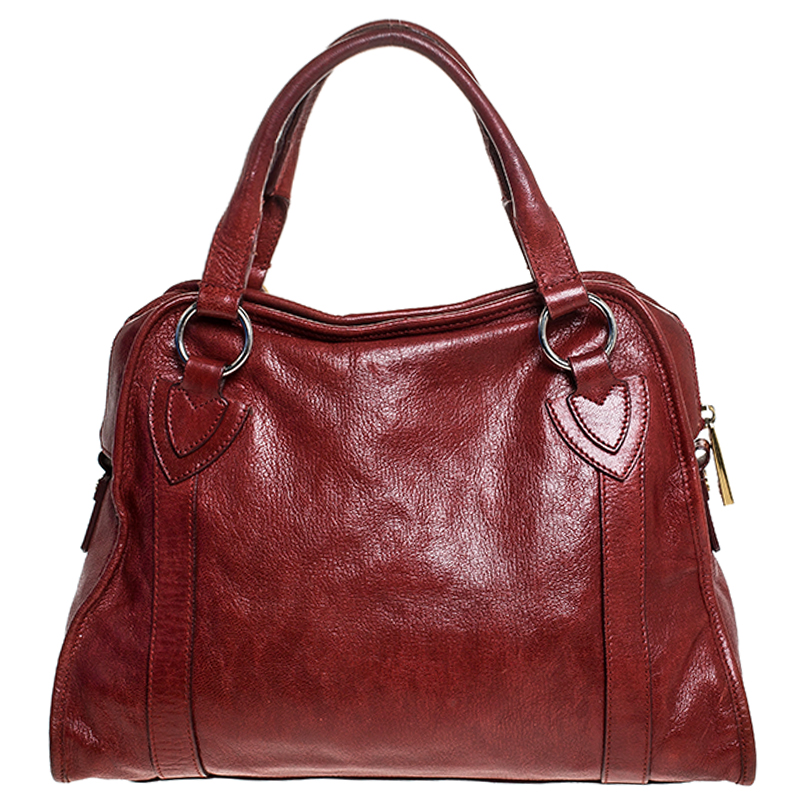 Pre-owned Marc Jacobs Red Leather Wellington Fulton Satchel