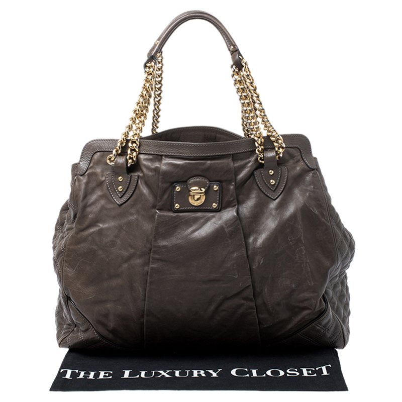 Marc Jacobs Dark Grey Mix Quilted Leather Classic East-west Tote