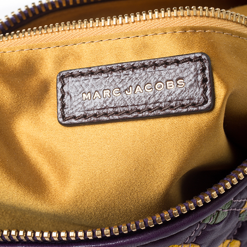 Marc Jacobs Purple Printed Leather Misfit Flap Shoulder Bag