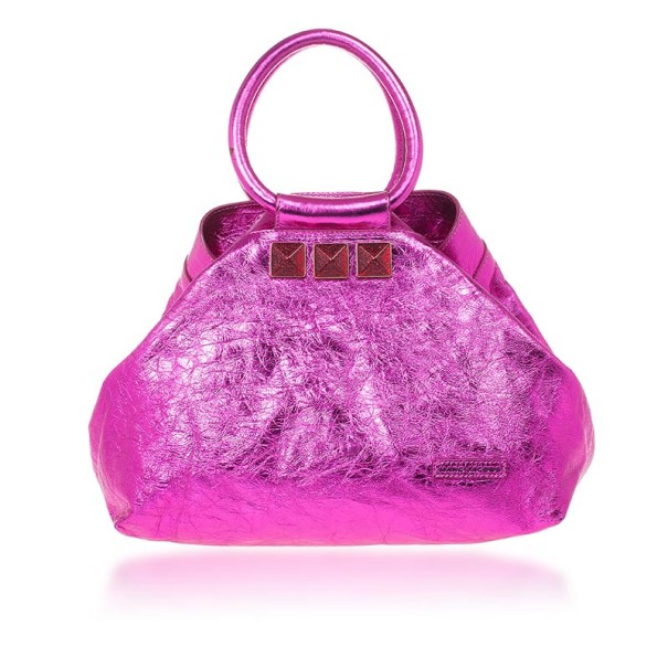 Marc Jacobs Metallic Pink Crackled Leather Cruise Tote