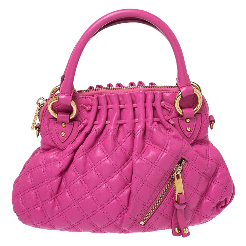 Pre-Owned Marc Jacobs Pink Quilted Leather Small Cecilia Satchel | ModeSens