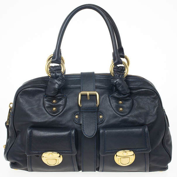 Pre Owned Marc Jacobs Navy Venetia Satchel Bag