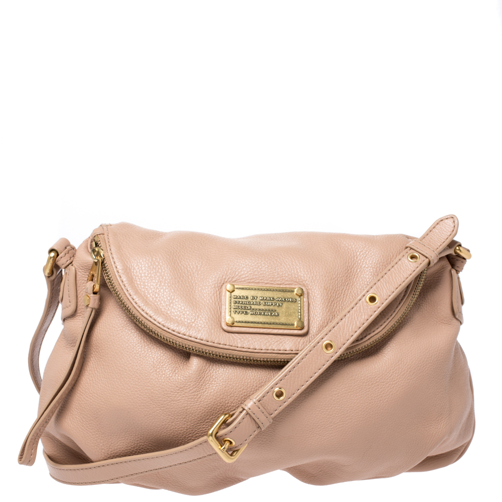Pre Owned Marc Jacobs Beige Leather Classic Q Natasha Crossbody Bag