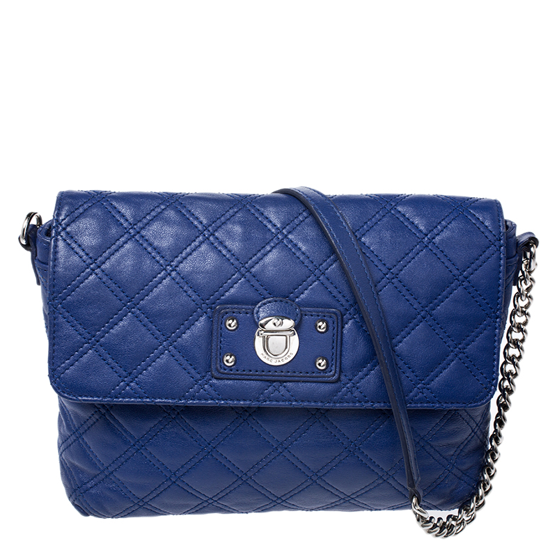 Pre-Owned Marc Jacobs Blue Quilted Leather Day To Night Single Shoulder Bag | ModeSens