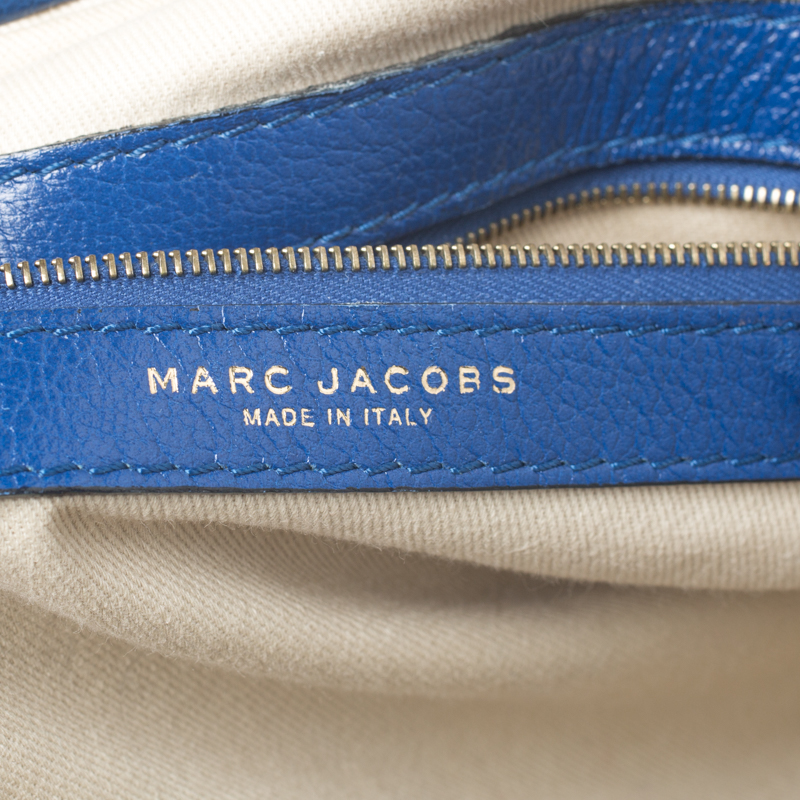 Marc Jacobs Blue Quilted Leather Stam Satchel