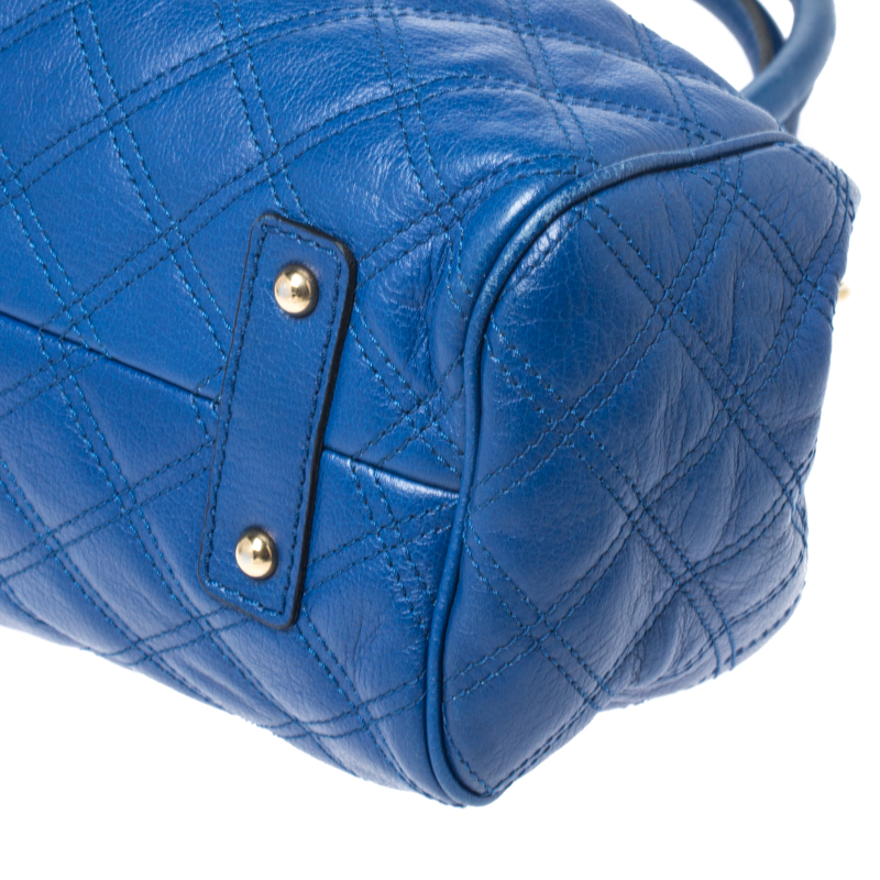 Marc Jacobs Blue Quilted Leather Stam Satchel