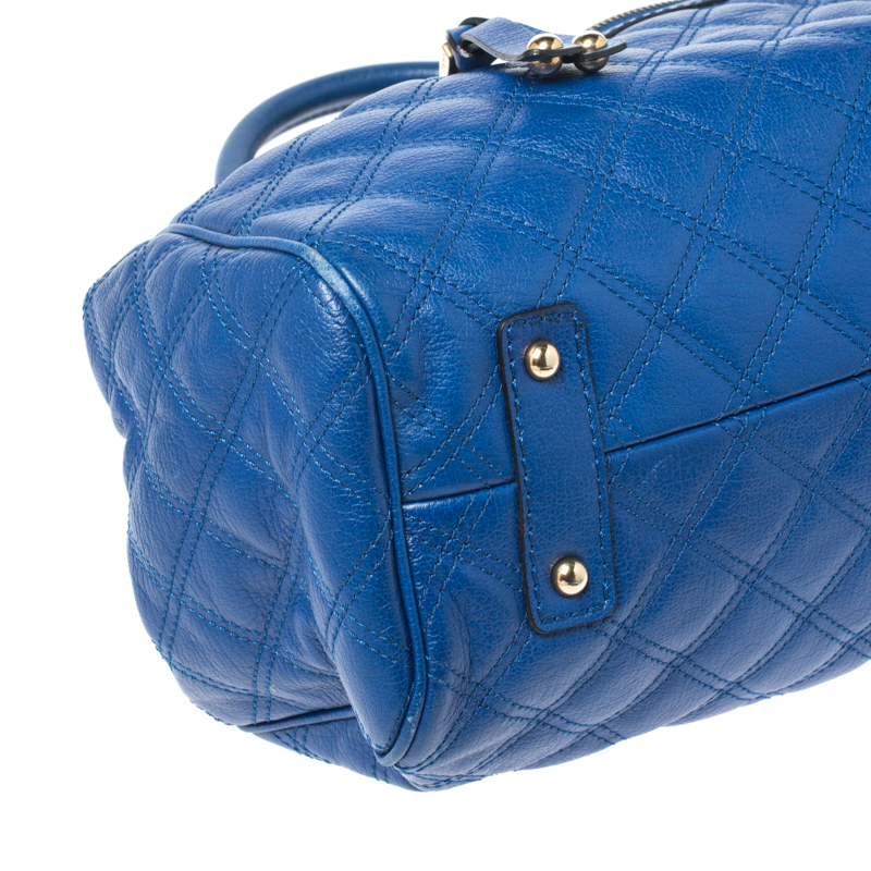 Marc Jacobs Blue Quilted Leather Stam Satchel