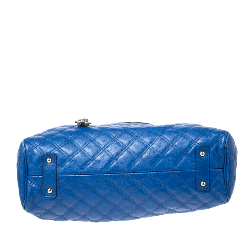 Marc Jacobs Blue Quilted Leather Stam Satchel