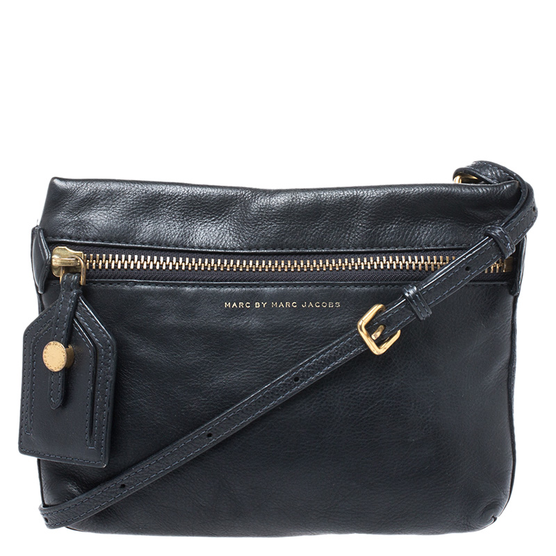 Pre Owned Mark Jacobs Black Leather Crossbody Bag