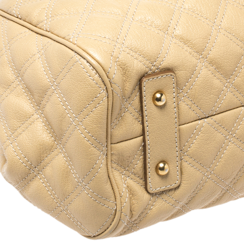 beige quilted shoulder bag