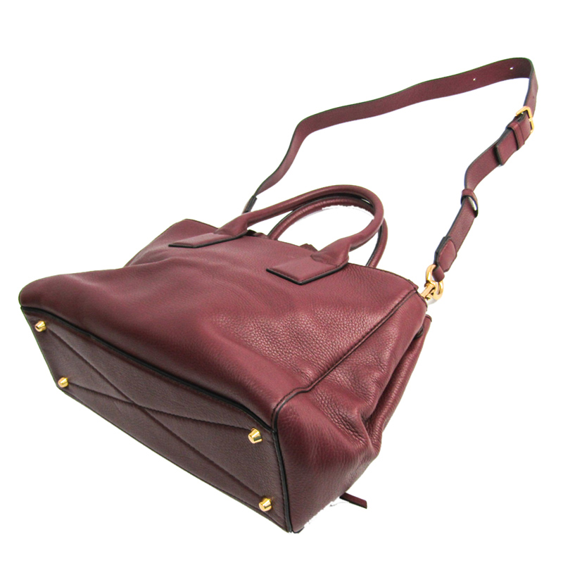 

Marc Jacobs Bordeaux Leather Recruit E/W Satchel, Burgundy