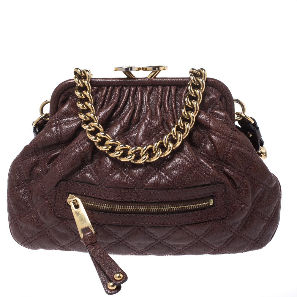 Click to view more detailed imagery on our partner's website Marc Jacobs Brown Leather Little Stam Shoulder Bag