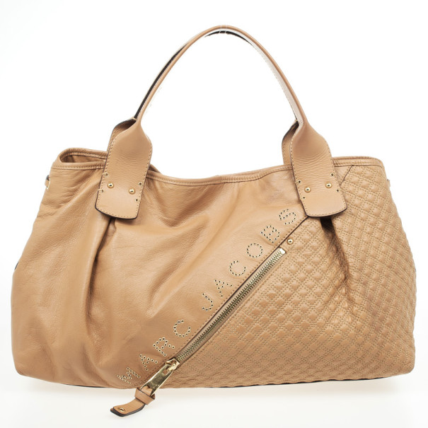 Pre Owned Marc Jacobs Tan Leather Irina Large Tote